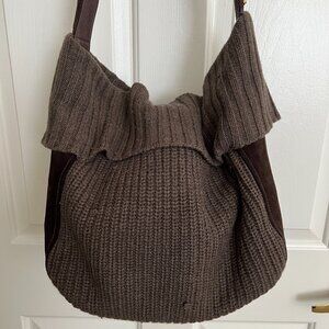Michael Kors Suede and knit large boho tote